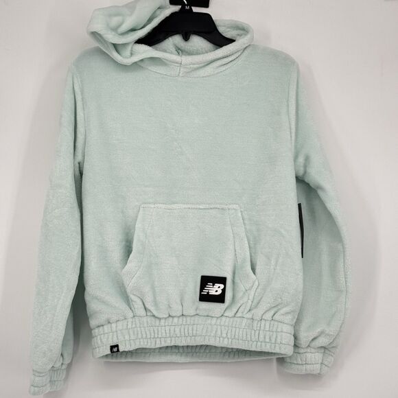 New Balance Girls Large 14/16 Hooded Pullover 100% Polyester Light Green - Picture 1 of 5